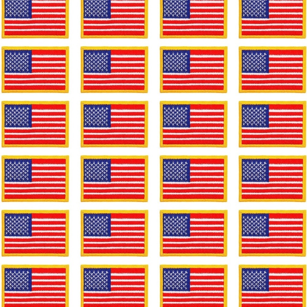 Uniform patches! 12 Iron-on American Flag patches 2.4 x 3.3 Inch - Picture 2 of 2